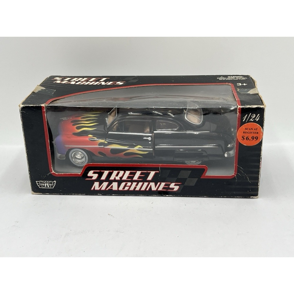 MotorMax Street Machines 1949 Mercury Coupe 1:24 Diecast Flame Hot Rod w/ Box